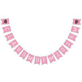 Pink Bows Class Of 2026 Graduation Party バンティングフラッグ