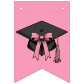 Pink Bows Class Of 2026 Graduation Party バンティングフラッグ (第1の旗)
