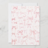 pink bows frame Baptism Invitation 招待状 (裏面)