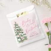 Pink Bows Girl Baby It's Cold Outside Baby Shower フェイバーバッグ (封をした状態)