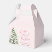 Pink Bows Girl Baby It's Cold Outside Baby Shower フェイバーボックス (裏面サイド)
