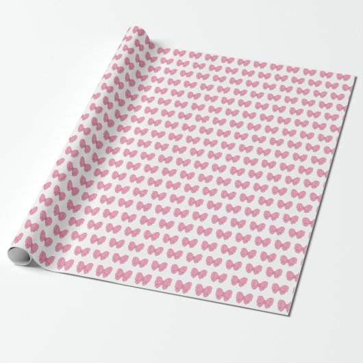 pink bows girly gift wrapping paper ラッピングペーパー (アンロールド)