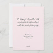 Pink Bows Merry Christmas Tree シーズンカード (裏面)