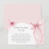 Pink bows modern arch books for baby girl エンクロージャーカード (正面/裏面)