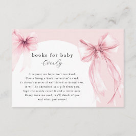Pink bows modern arch books for baby girl エンクロージャーカード