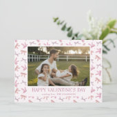 Pink Bows One Photo Valentine’s Day Card シーズンカード (スタンド正面)