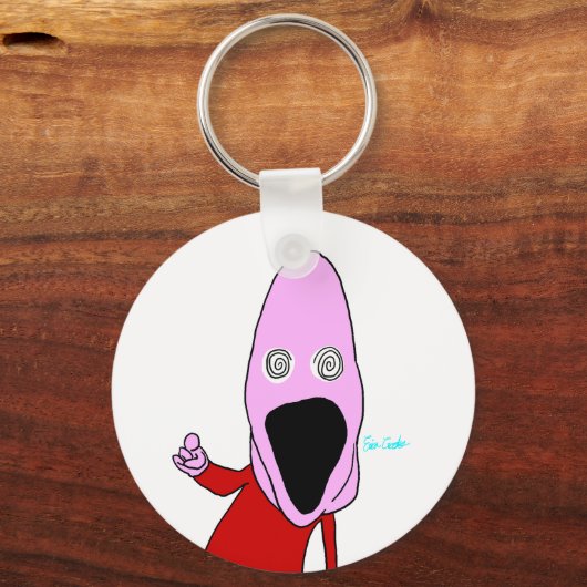 Pink brainwashed puppet pointing キーホルダー (正面)