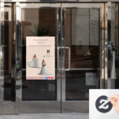 Pink Bridal Bliss Celebrate Love Happiness Wedding ウィンドウサイン (オフィスドア)