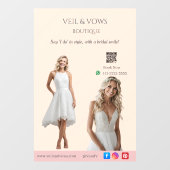 Pink Bridal Bliss Celebrate Love Happiness Wedding ウィンドウサイン (シート)