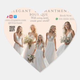 Pink Bridal Bliss Celebrate Love Happiness Wedding ハートシール