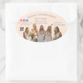 Pink Bridal Bliss Celebrate Love Happiness Wedding 楕円形シール (バッグ)