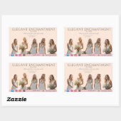 Pink Bridal Bliss Celebrate Love Happiness Wedding 長方形シール (シート)