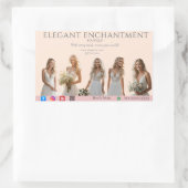 Pink Bridal Bliss Celebrate Love Happiness Wedding 長方形シール (バッグ)