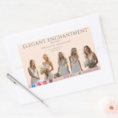 Pink Bridal Bliss Celebrate Love Happiness Wedding 長方形シール (封筒)