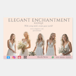 Pink Bridal Bliss Celebrate Love Happiness Wedding 長方形シール