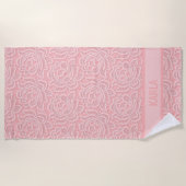 Pink Bridal Faux Lace Bachelorette ビーチタオル (正面)