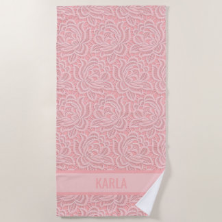 Pink Bridal Faux Lace Bachelorette  ビーチタオル