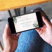 Pink Bridal Shower Elegant Floral Custom 招待状