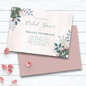 Pink Bridal Shower Elegant Floral Custom 招待状