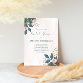 Pink Bridal Shower Elegant Floral Custom 招待状