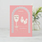 Pink Bridal Shower Invitation | Soon to be Mrs Win 招待状 (スタンド正面)