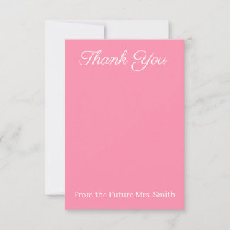 Pink Bridal Shower Thank You Card サンキューカード