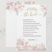 Pink Bridal Tea How Well do You Know the Bride (正面/裏面)