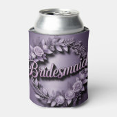 Pink Bridesmaid Script Lavender Can Cooler 缶クーラー (缶正面)