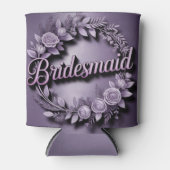 Pink Bridesmaid Script Lavender Can Cooler 缶クーラー (正面)