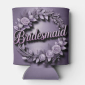 Pink Bridesmaid Script Lavender Can Cooler 缶クーラー (裏面)