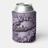 Pink Bridesmaid Script Lavender Can Cooler 缶クーラー (缶裏面)