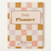 Pink Brown Beige Geometric Daily Planner Cover  プランナー手帳 (裏面)