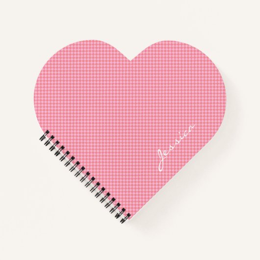 Pink Brown Beige Geometric Personalized ノートブック (正面)