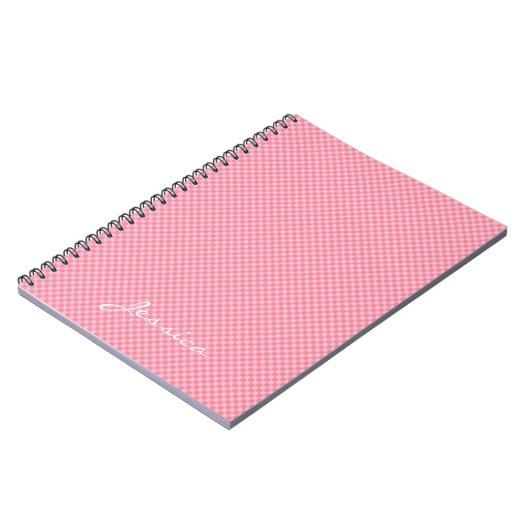 Pink Brown Beige Geometric Personalized ノートブック (左側)