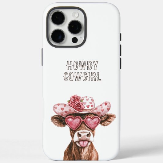 Pink Brown Cocoa Cow Hearts Cowgirl Case-Mate iPhoneケース (裏面)