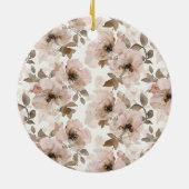 Pink Brown Cowgirl Boots Floral Christmas セラミックオーナメント (裏面)