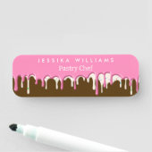 Pink Brown Frosting Drip Bakery 名札 (インサイチュ)