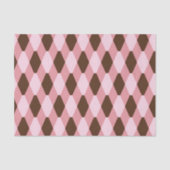 Pink Brown Harlequin Diamond Pattern 薄葉紙 (正面)