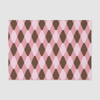Pink Brown Harlequin Diamond Pattern 薄葉紙