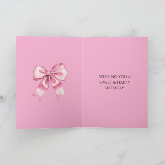 Pink Brown Horse Birthday カード (内部)