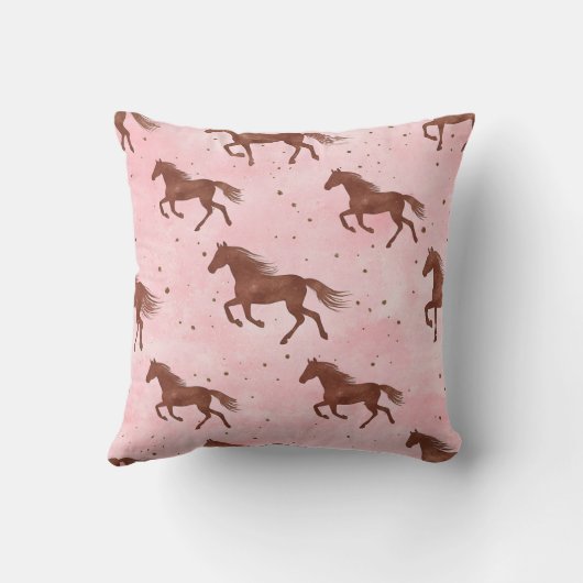 Pink Brown Horses クッション (裏面)