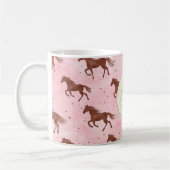 Pink Brown Horses Gold Glitter   コーヒーマグカップ (左)