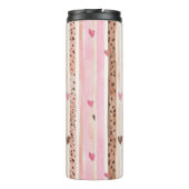 Pink Brown Leopard Print Hearts Stripes Birthday タンブラー (裏面)