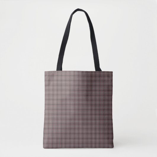 Pink Brown Plaid Classic Pattern トートバッグ (正面)