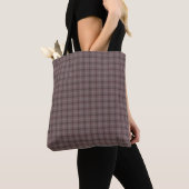 Pink Brown Plaid Classic Pattern トートバッグ (クローズアップ)