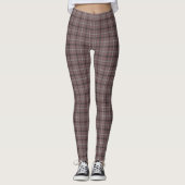 Pink Brown Plaid Classic Pattern レギンス (正面)
