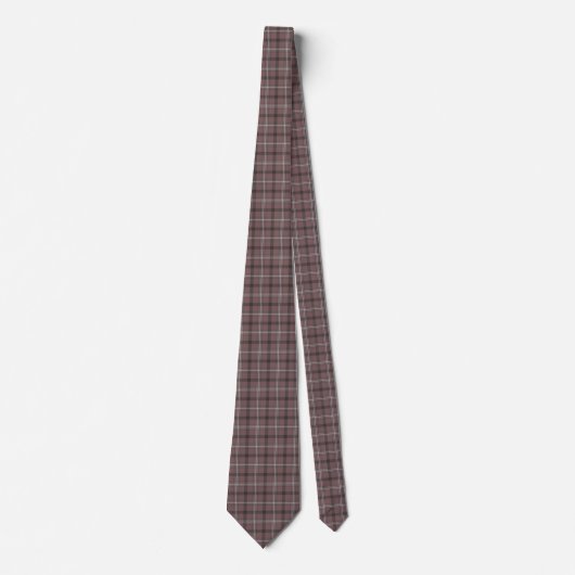 Pink Brown Plaid Classic Pattern Neck Tie ネクタイ (正面)