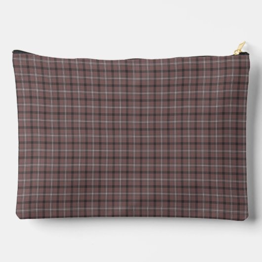 Pink Brown Plaid Classic Pattern Retro アクセサリーポーチ (裏面)