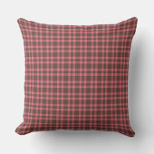 Pink Brown Plaid Pattern クッション (正面)