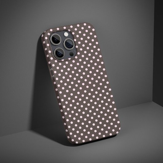 Pink & Brown Polka Dot  Cute Trendy Aesthetic Case-Mate iPhoneケース